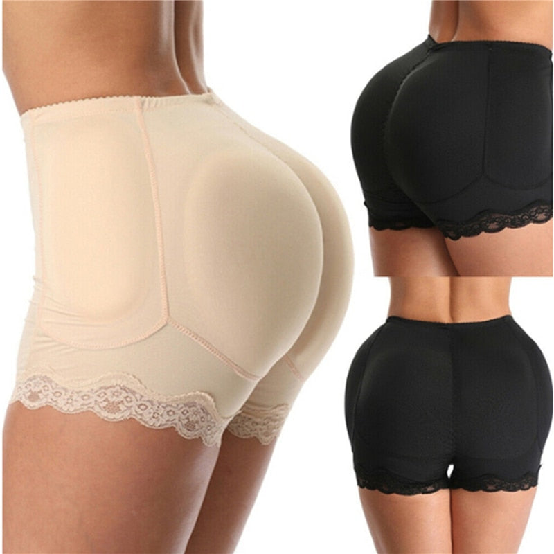 Women Shapers Plus Size 5XL Push Up Tummy Control Ladies Panties Lace High Waist Fake Ass Padded Female Shapwear